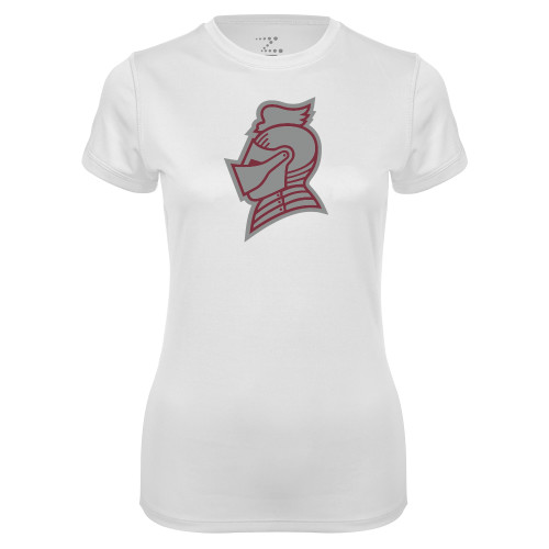  Womens White Performance Tee - Knight Head