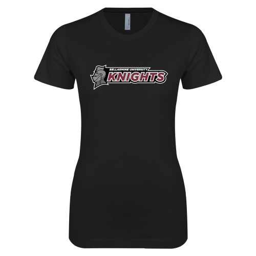  Next Level Womens Black Boyfriend Tee - Official Logo Flat