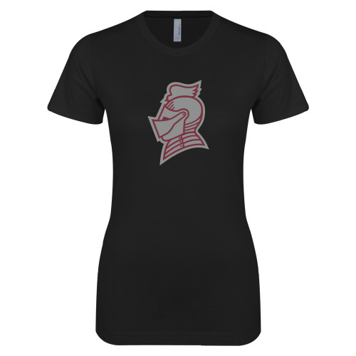  Next Level Womens Black Boyfriend Tee - Knight Head