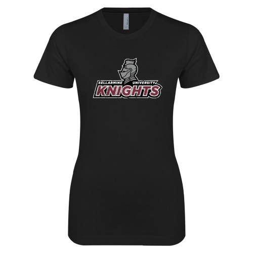  Next Level Womens Black Boyfriend Tee - Official Logo Distressed
