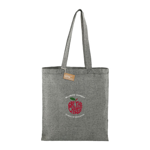  Recycled Cotton Twill Black Tote - Bellarmine SOE Be the Change Apple Arched