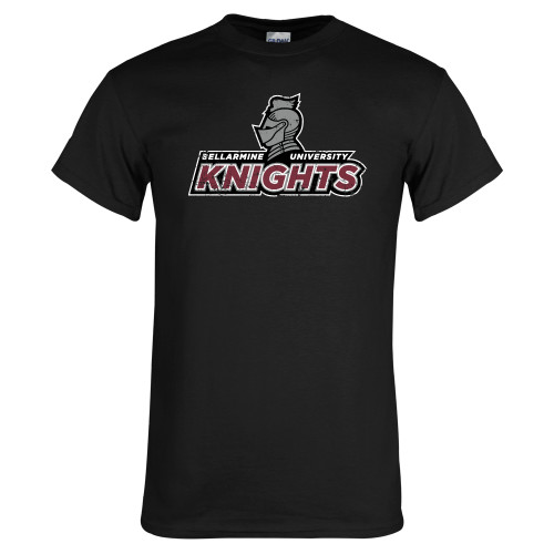  Black T Shirt - Official Logo Distressed