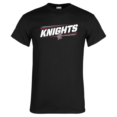  Black T Shirt - Slanted Knights w/ Logo