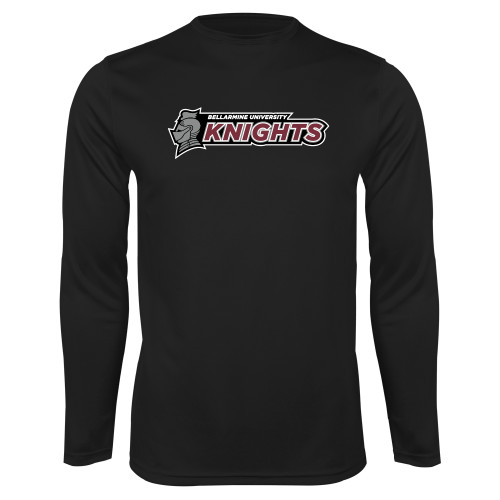  Black Performance Long Sleeve Shirt - Official Logo Flat
