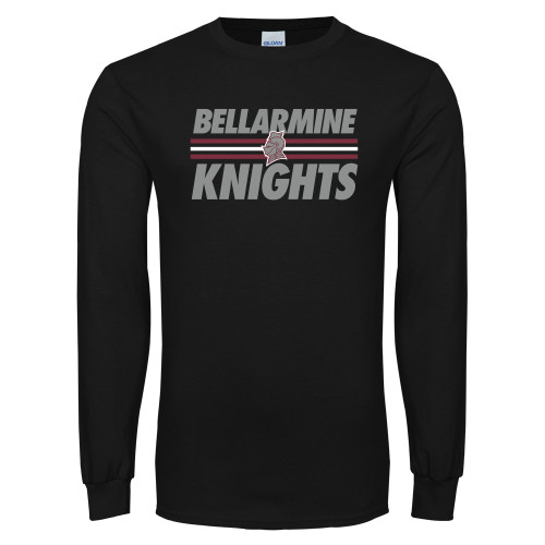  Black Long Sleeve T Shirt - Bellarmine Knights Stripes