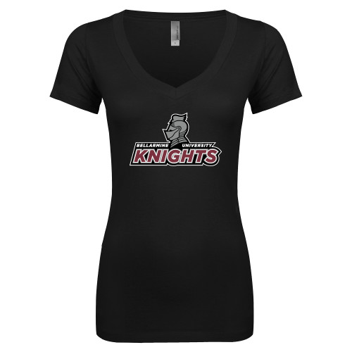  Next Level Womens Black Ideal V Tee - Official Logo