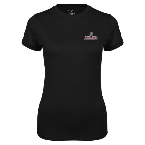  Womens Black Performance Tee - Official Logo