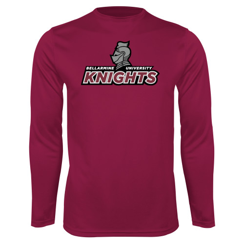  Maroon Performance Long Sleeve Shirt - Official Logo