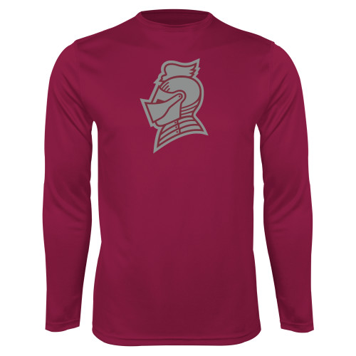  Maroon Performance Long Sleeve Shirt - Knight Head