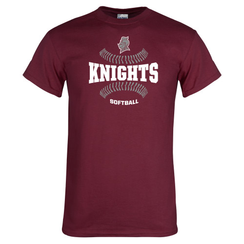  Maroon T Shirt - Knights Softball Seams