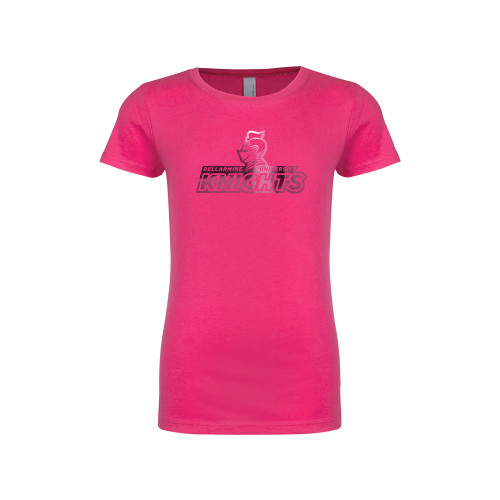  Next Level Girls Fuchsia Fashion Fit T Shirt - Official Logo Foil