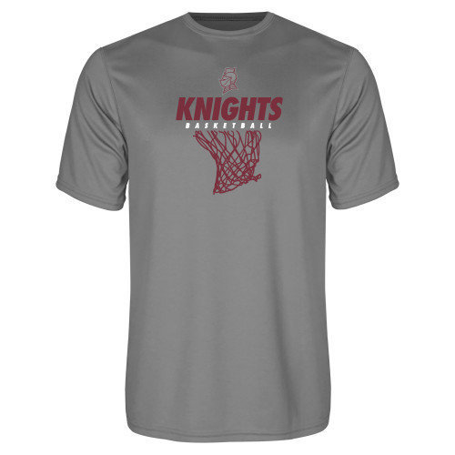  Grey Concrete Performance Tee - Knights Basketball Hanging Net