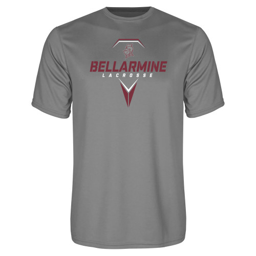  Grey Concrete Performance Tee - Bellarmine Lacrosse Geometric