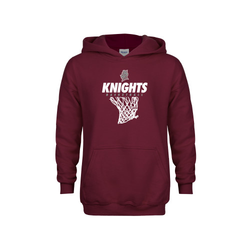  Youth Maroon Fleece Hoodie - Knights Basketball Hanging Net
