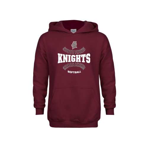  Youth Maroon Fleece Hoodie - Knights Softball Seams