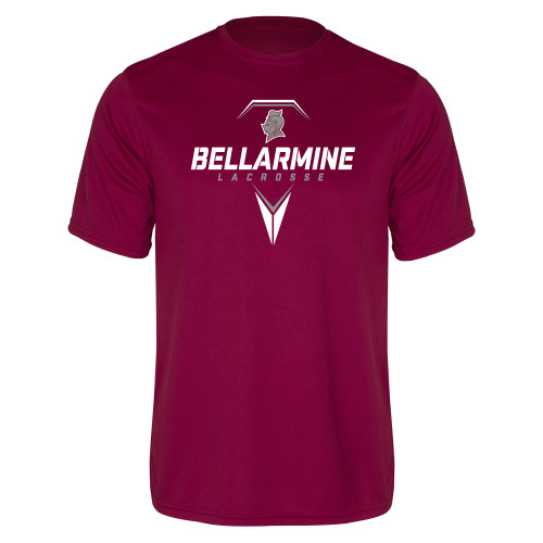  Maroon Performance Tee - Bellarmine Lacrosse Geometric