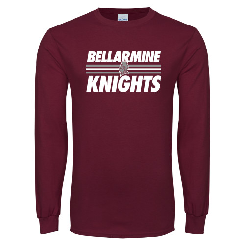  Maroon Long Sleeve T-Shirt - Bellarmine Knights Stripes