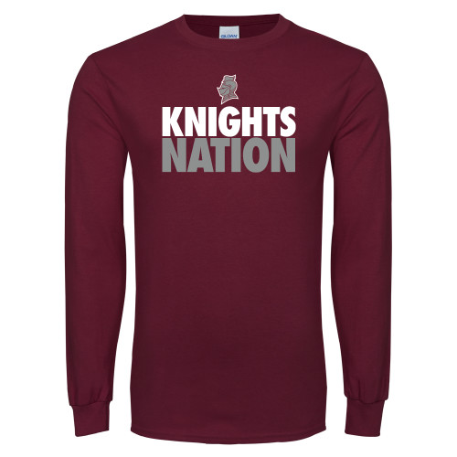  Maroon Long Sleeve T-Shirt - Knights Nation