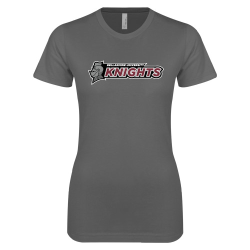  Next Level Womens Charcoal Boyfriend Tee - Official Logo Flat