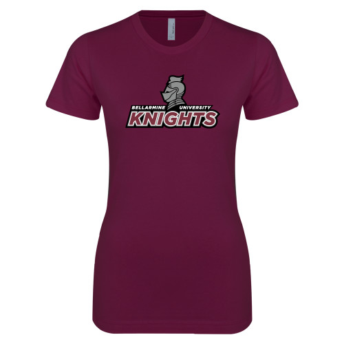  Next Level Womens Maroon Boyfriend Tee - Official Logo