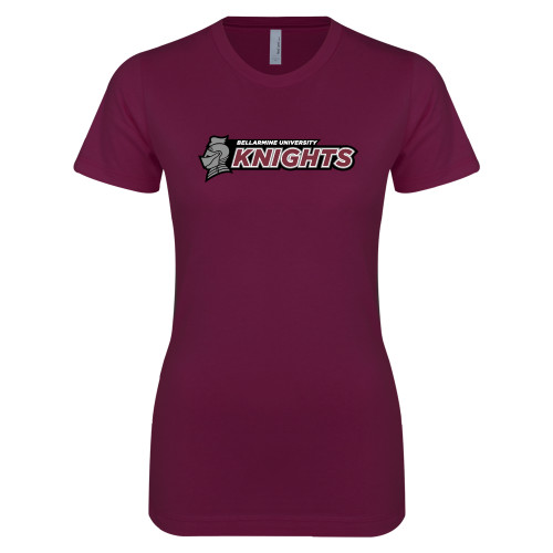  Next Level Womens Maroon Boyfriend Tee - Official Logo Flat