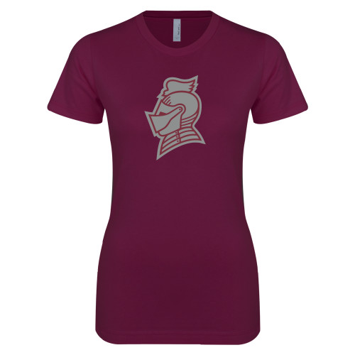  Next Level Womens Maroon Boyfriend Tee - Knight Head