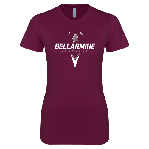  Next Level Womens Maroon Boyfriend Tee - Bellarmine Lacrosse Geometric