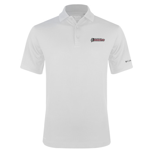  Columbia White Omni Wick Drive Polo - Official Logo Flat