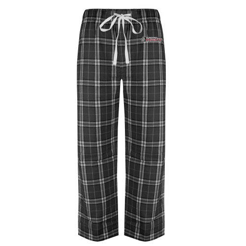  Black/Grey Flannel Pajama Pant - Official Logo Flat