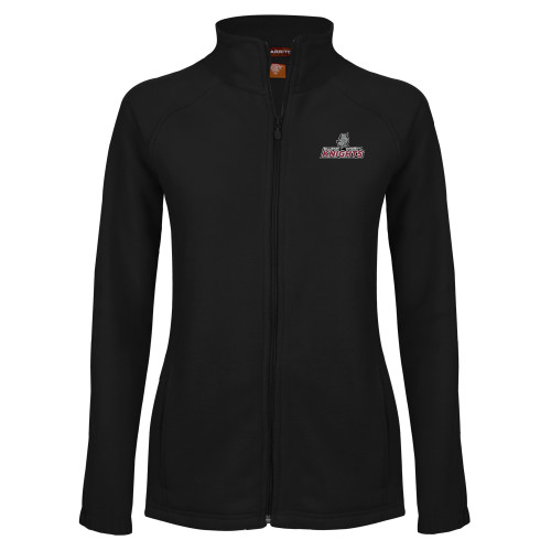  Womens Black Fleece Full Zip Jacket - Official Logo