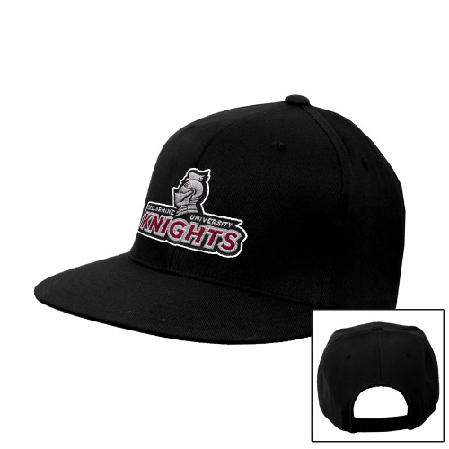  Black Flat Bill Snapback Hat - Official Logo