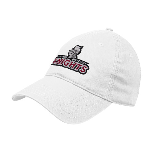  White Unstructured Adjustable Low Profile Hat - Official Logo