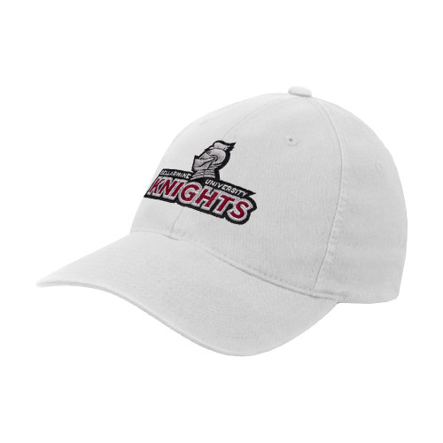  White Flexfit Structured Low Profile Hat - Official Logo