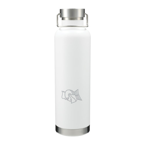  Thor Copper Vacuum Insulated White Bottle 32oz - Knight Head Engraved