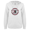Thumbnail image for  ENZA Womens White V Notch Raw Edge Fleece Hoodie