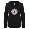 Thumbnail image for  ENZA Womens Black V Notch Raw Edge Fleece Hoodie