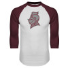 Thumbnail image for  White/Maroon Raglan Baseball T Shirt