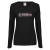 Thumbnail image for  Womens Black Long Sleeve V Neck Tee 