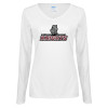 Thumbnail image for  Womens White Long Sleeve V Neck Tee