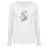 Thumbnail image for  Womens White Long Sleeve V Neck Tee