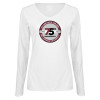 Thumbnail image for  Womens White Long Sleeve V Neck Tee 