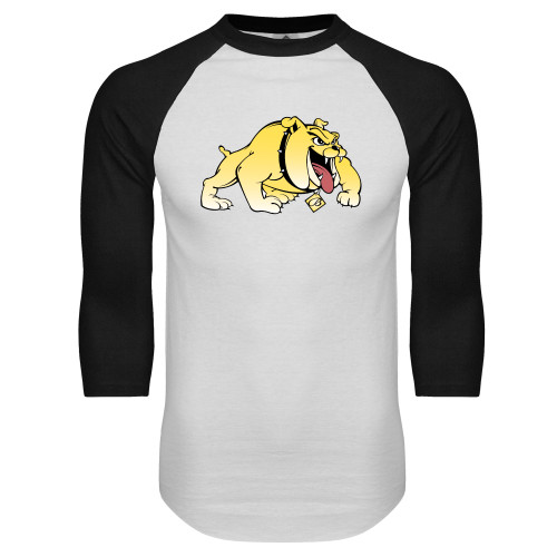  White/Black Raglan Baseball T Shirt - Primary Mark