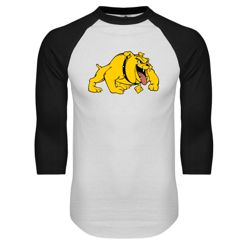  White/Black Raglan Baseball T Shirt - Primary Mark
