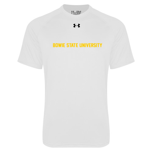  Under Armour White Tech Tee - Bowie State University Flat