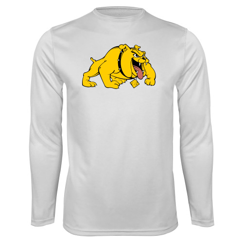  White Performance Long Sleeve Shirt - Primary Mark