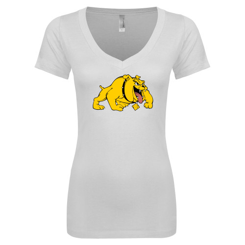  Next Level Womens White Ideal V Tee - Primary Mark