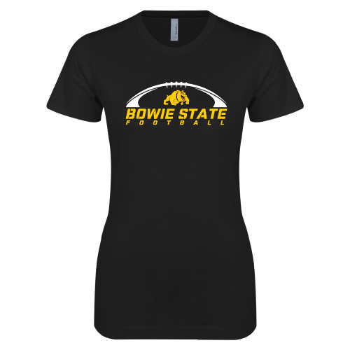  Next Level Womens Black Boyfriend Tee - Football