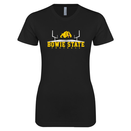  Next Level Womens Black Boyfriend Tee - Football