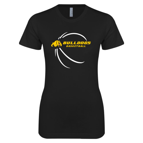  Next Level Womens Black Boyfriend Tee - Basketball