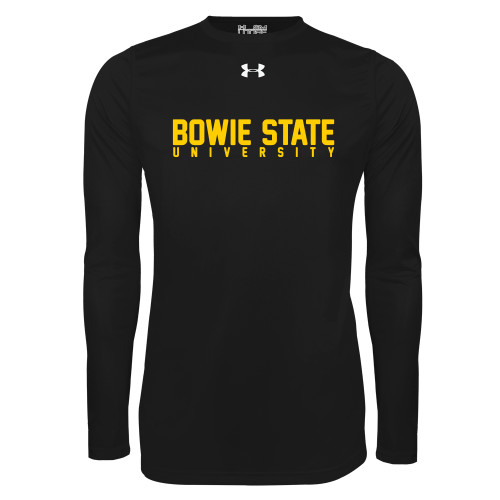  Under Armour Black Long Sleeve Tech Tee - Bowie State University Stacked